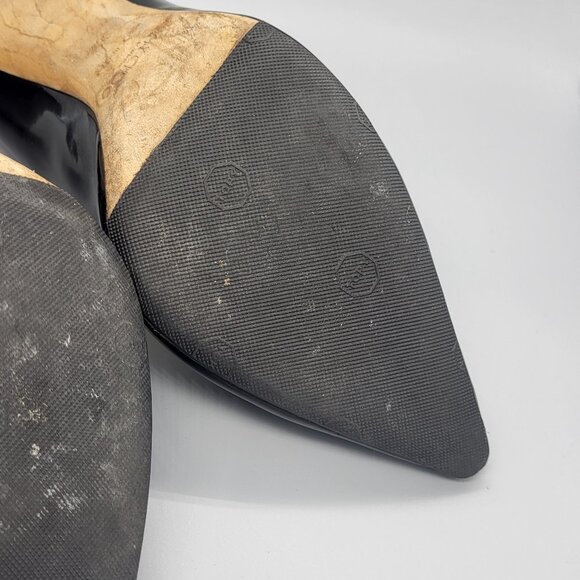 Jimmy Choo Black Patent Leather Pointed Toe Pumps - Picture 14 of 16